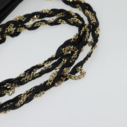 Bally Vintage Chain Shoulder Bag Quilted Leather, BLACK, LEATHER, Shoulder bag