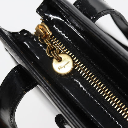 Salvatore Ferragamo Vala Shoulder Bag Patent Leather, BLACK, PATENT_LEATHER, Shoulder bag