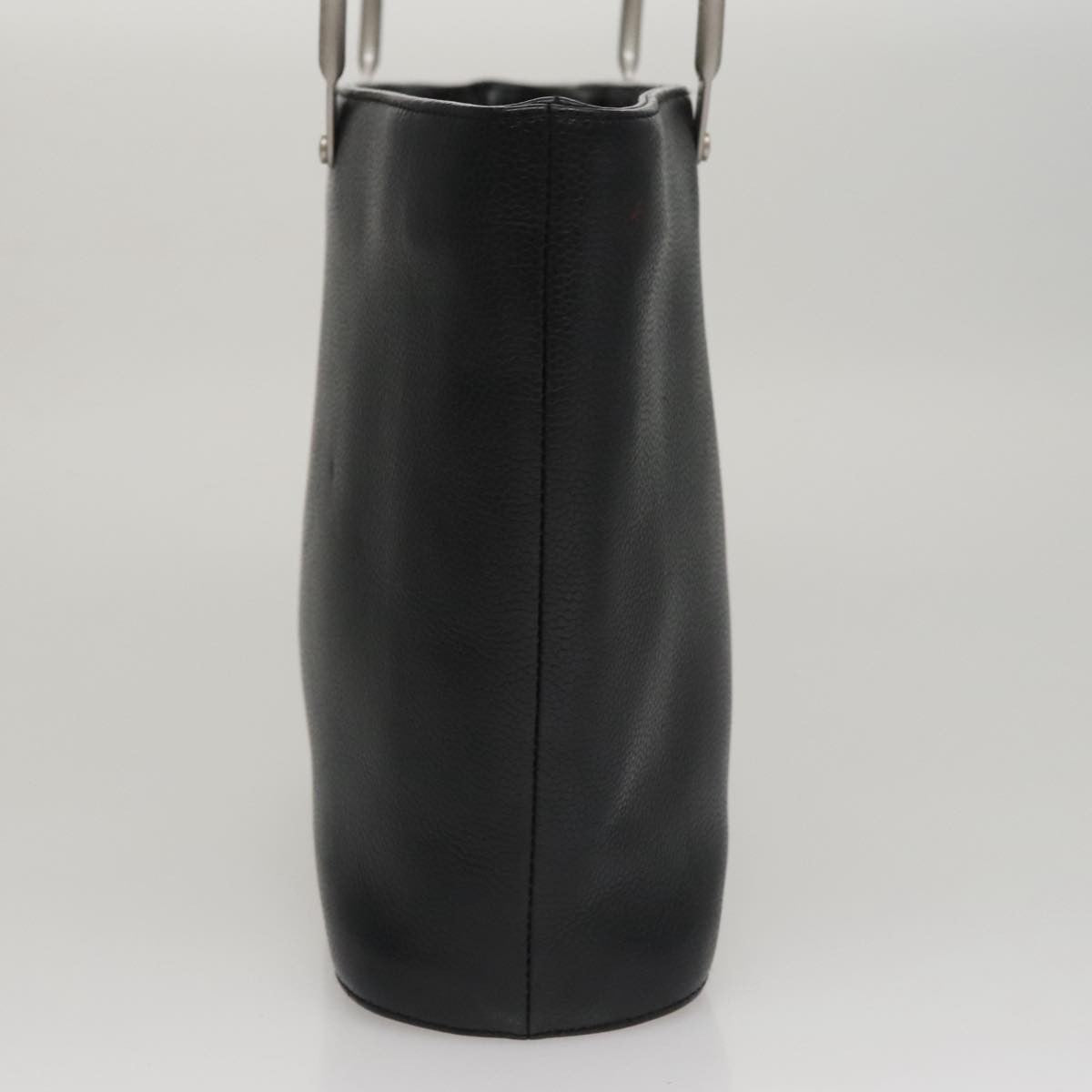 Chanel Vintage Metal Ring Tote Leather, BLACK, LEATHER, Tote bag