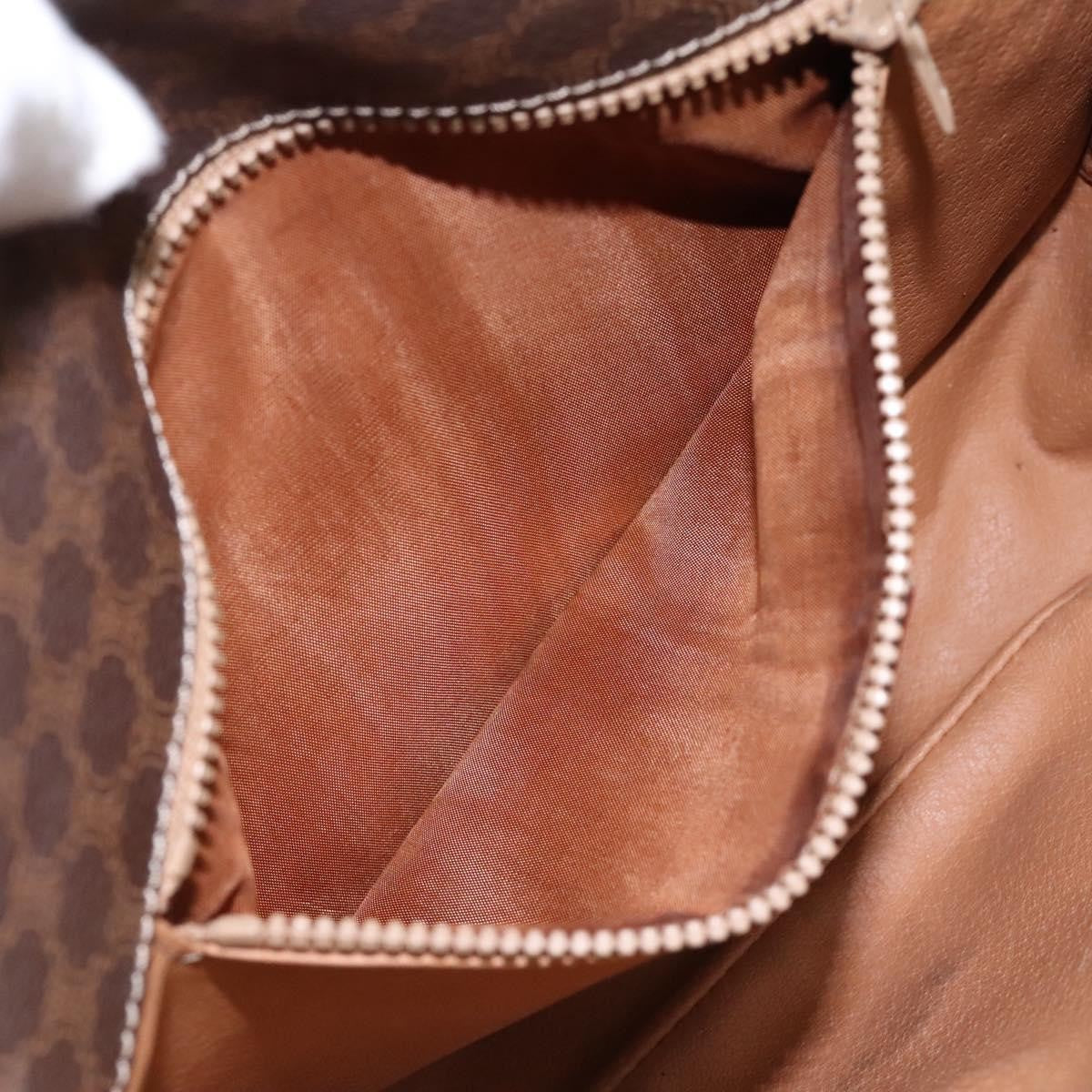 Celine Macadam Shoulder Bag PVC Leather, BROWN, CANVAS, Shoulder bag