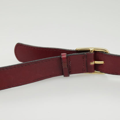 Celine Circle logo Leather, BURGUNDY, LEATHER, Shoulder bag