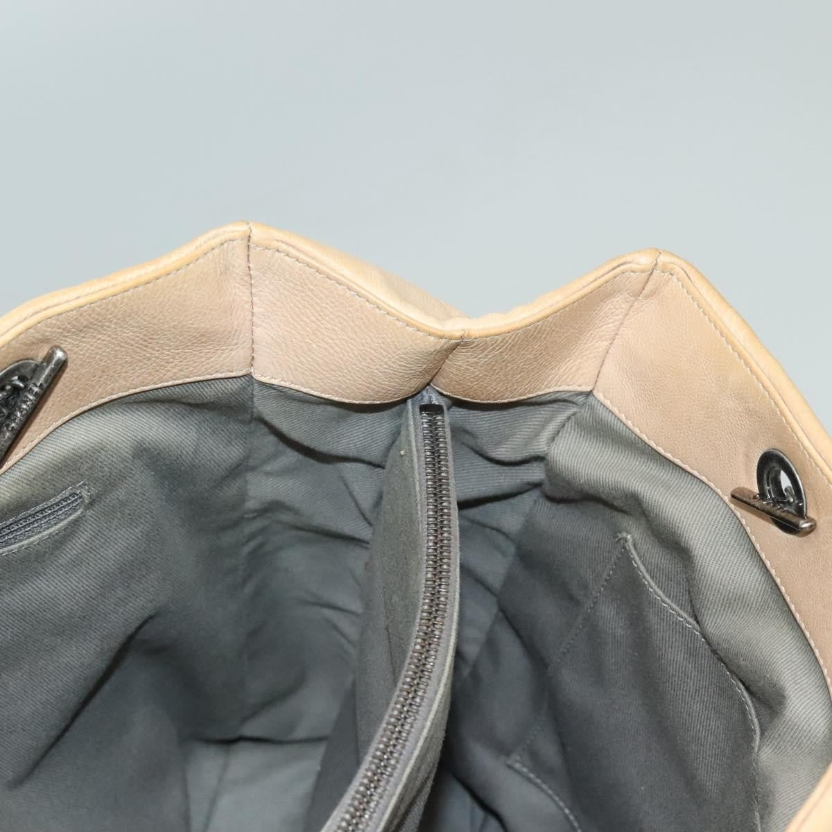 Chanel Petite Shopping Tote Quilted Calfskin, BEIGE, LEATHER, Tote bag