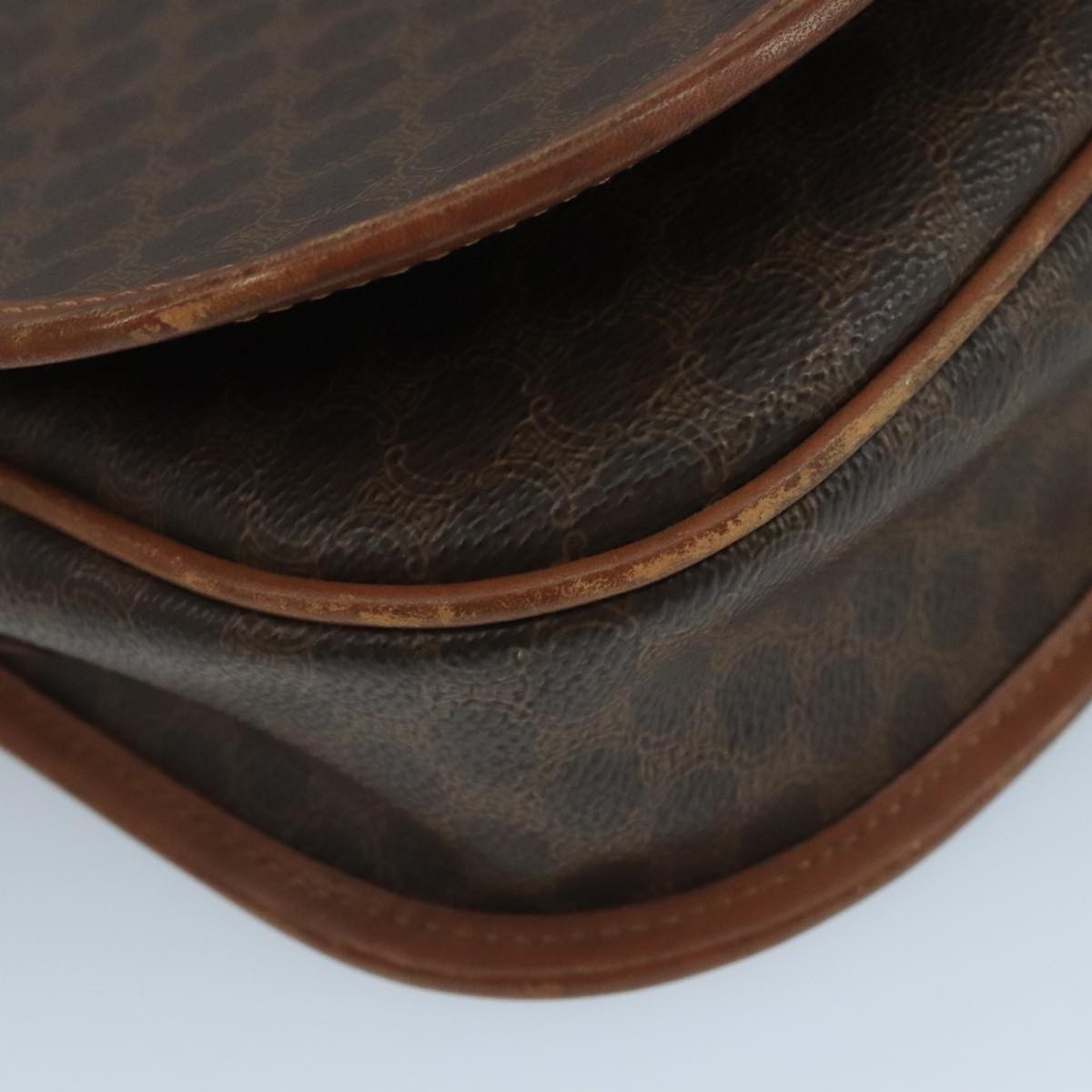 Celine Macadam Shoulder Bag PVC Leather, BROWN, CANVAS, Shoulder bag