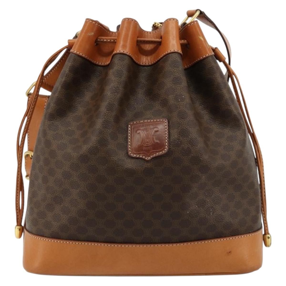 Celine Macadam Shoulder Bag PVC Leather, Brown, PVC, Shoulder Bag