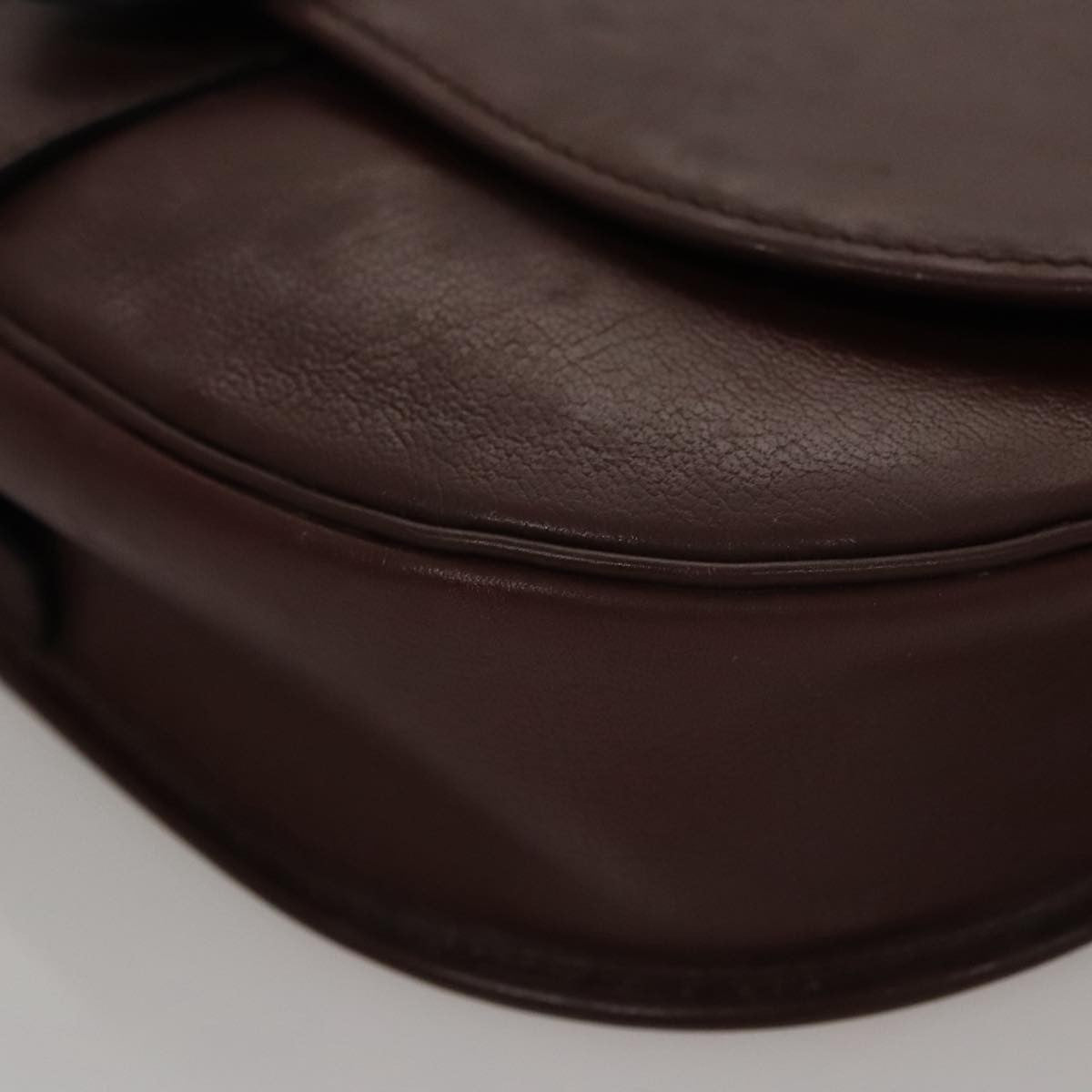 Christian Dior Vintage Trotter Shoulder Bag Canvas, BURGUNDY, LEATHER, Shoulder bag