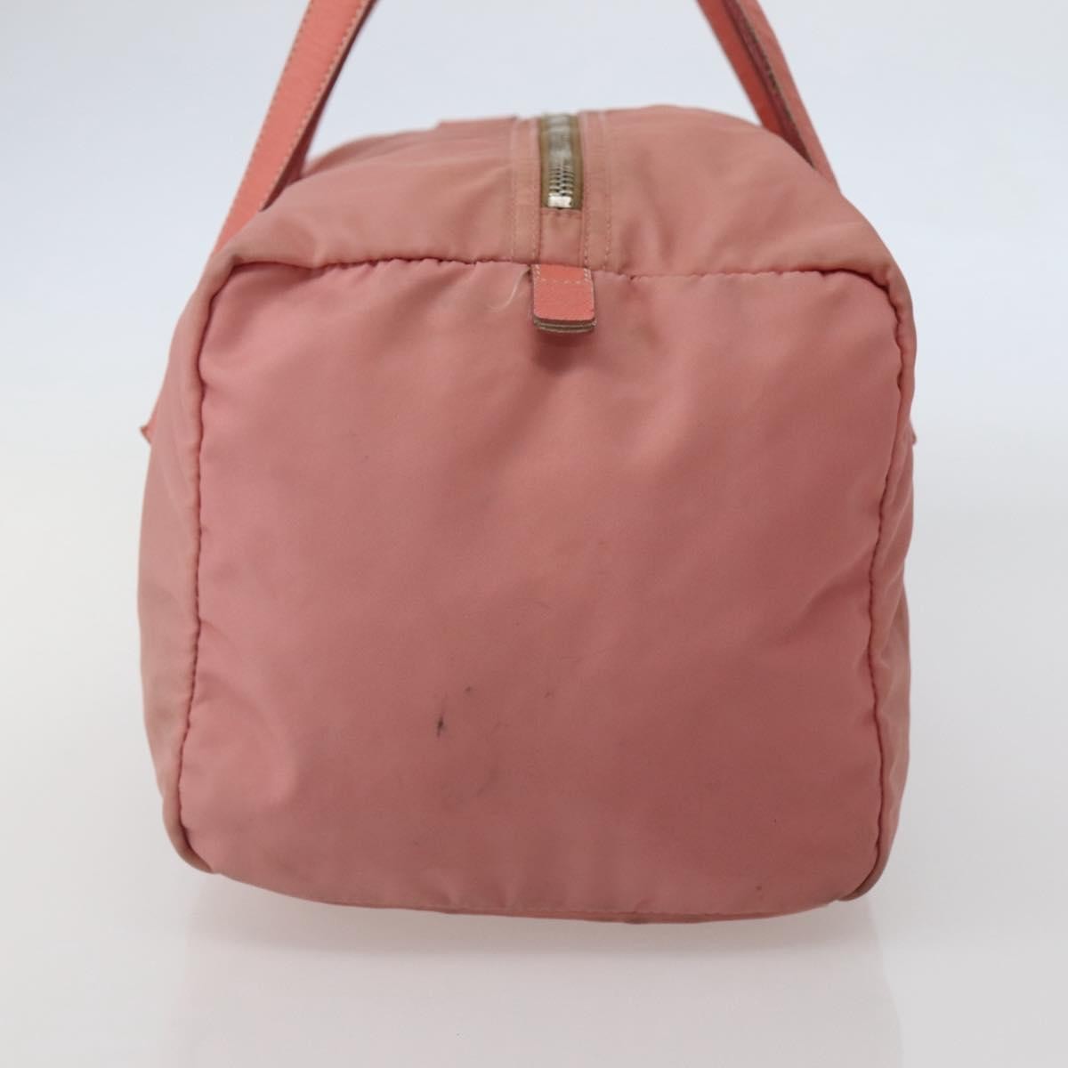Prada Side Pocket Bauletto Bag Nylon with Leather, PINK, NYLON, Handbag