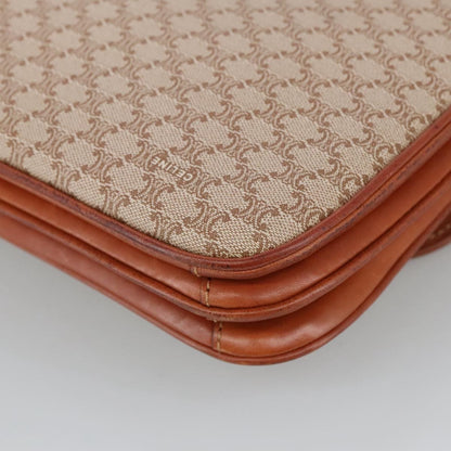 Celine Macadam Shoulder Bag Canvas, BEIGE, CANVAS, Shoulder bag