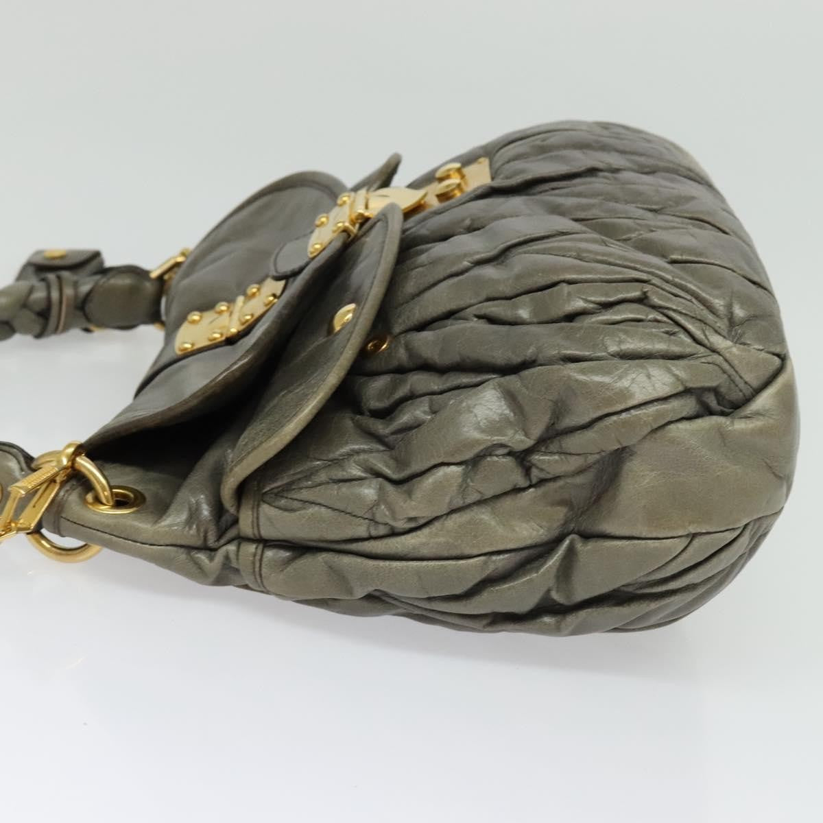 Miu Miu Coffer Convertible Hobo Matelasse Leather, GRAY, LEATHER, Handbag