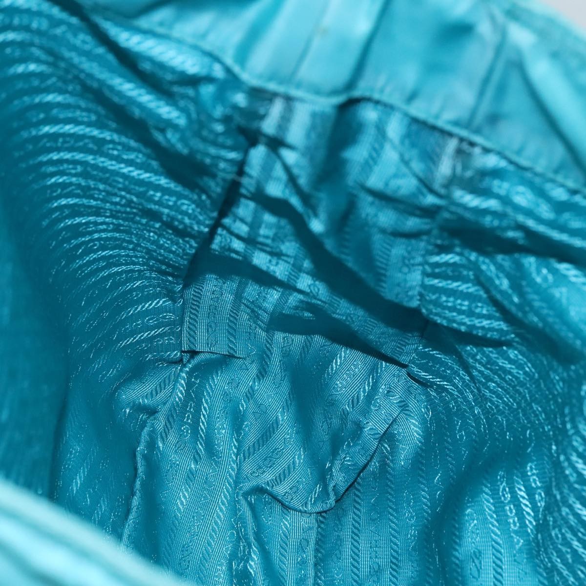 Prada Zip Top Messenger Bag Tessuto, TURQUOISE, NYLON, Shoulder bag