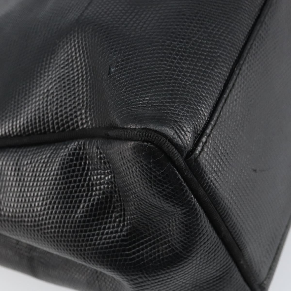 Salvatore Ferragamo Vintage Vara Bow Tote Lizard Embossed Leather, BLACK, LEATHER, Tote bag