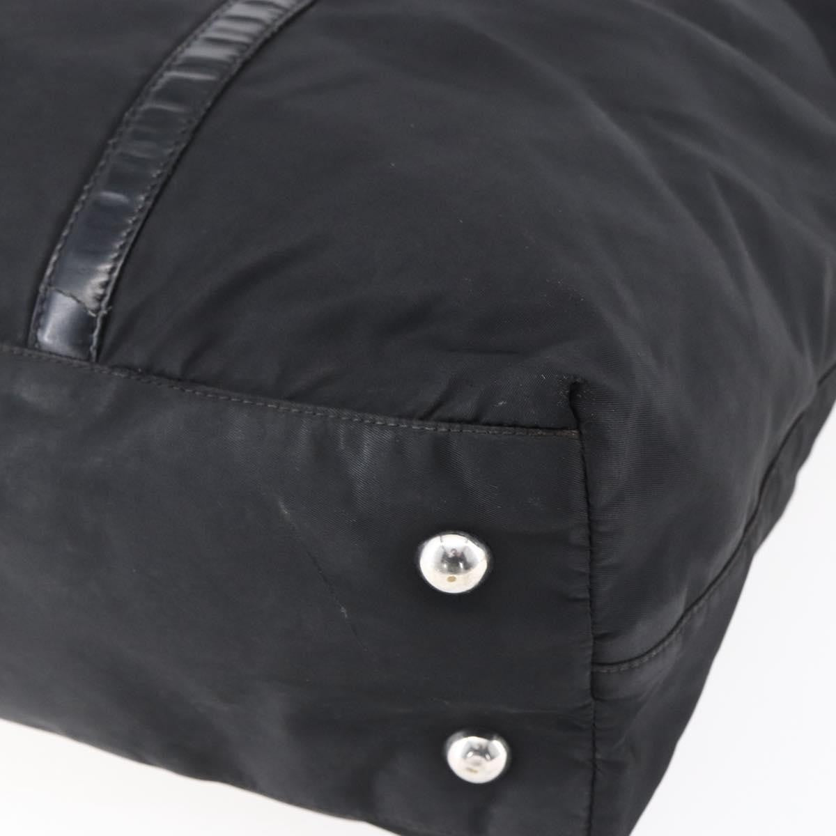 Prada Vintage Tote Tessuto with Leather, BLACK, NYLON, Tote bag