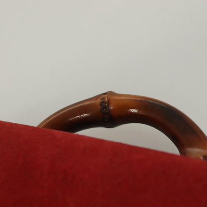 Gucci Vintage Bamboo Backpack Suede, RED, SUEDE, Backpack