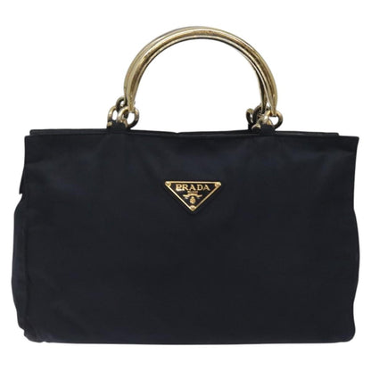 Prada Metal Handles Tote Tessuto, NAVY, NYLON, Tote bag