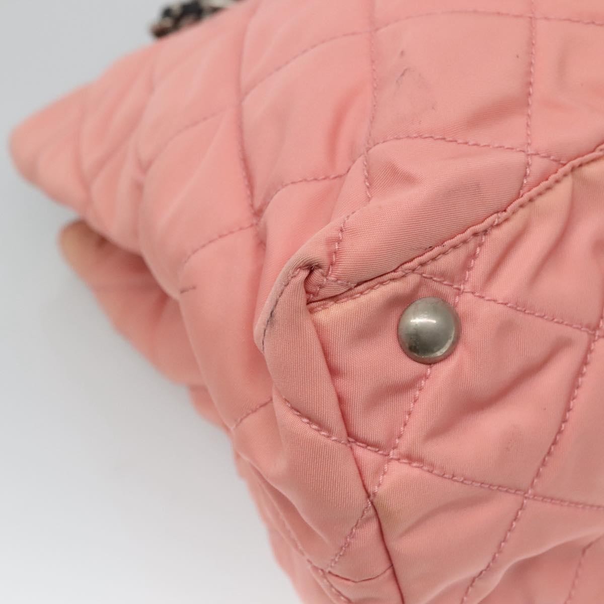Prada Chain Zip Tote Quilted Tessuto, PINK, NYLON, Tote bag