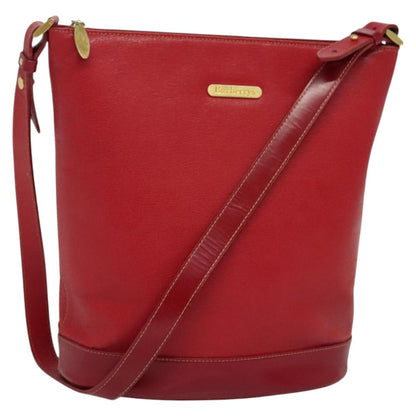 Burberry Bucket Bag Leather, RED, LEATHER, Shoulder bag