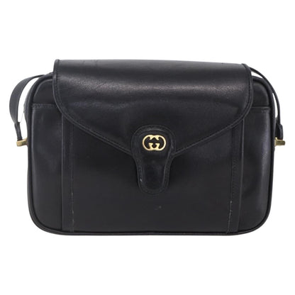Gucci Vintage Shoulder Bag Leather, BLACK, LEATHER, Shoulder bag