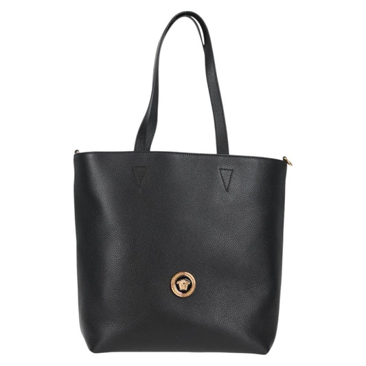 Versace Medusa Tote Leather, Black, Leather, Tote Bag