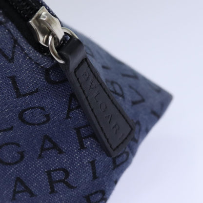 Bvlgari B.Zero1 Logomania Bag Canvas with Leather, BLUE, CANVAS, Clutche & pouche
