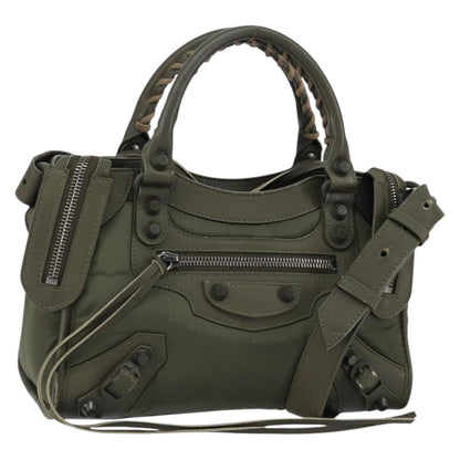 Balenciaga City Classic Studs Bag Leather, KHAKI, LEATHER, Handbag