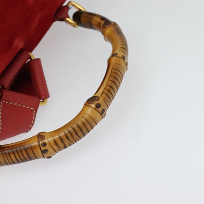 Gucci Bamboo Tassel Backpack Suede, RED, SUEDE, Backpack
