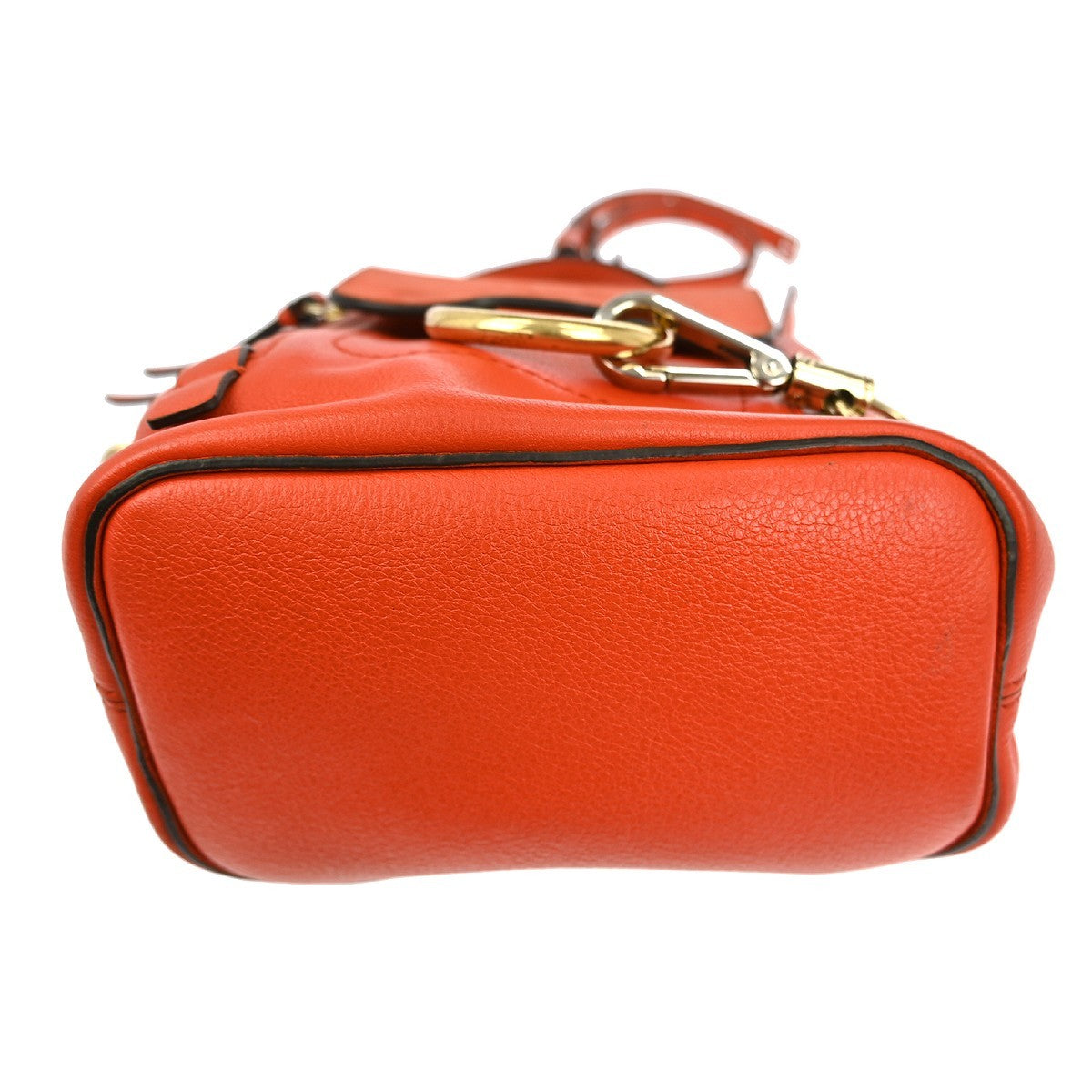 Chloe Faye Backpack Leather and Suede, ORANGE, SUEDE, Backpack