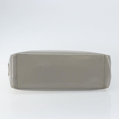 Prada Resin Handle Tote Patent Leather, GRAY, PATENT_LEATHER, Handbag