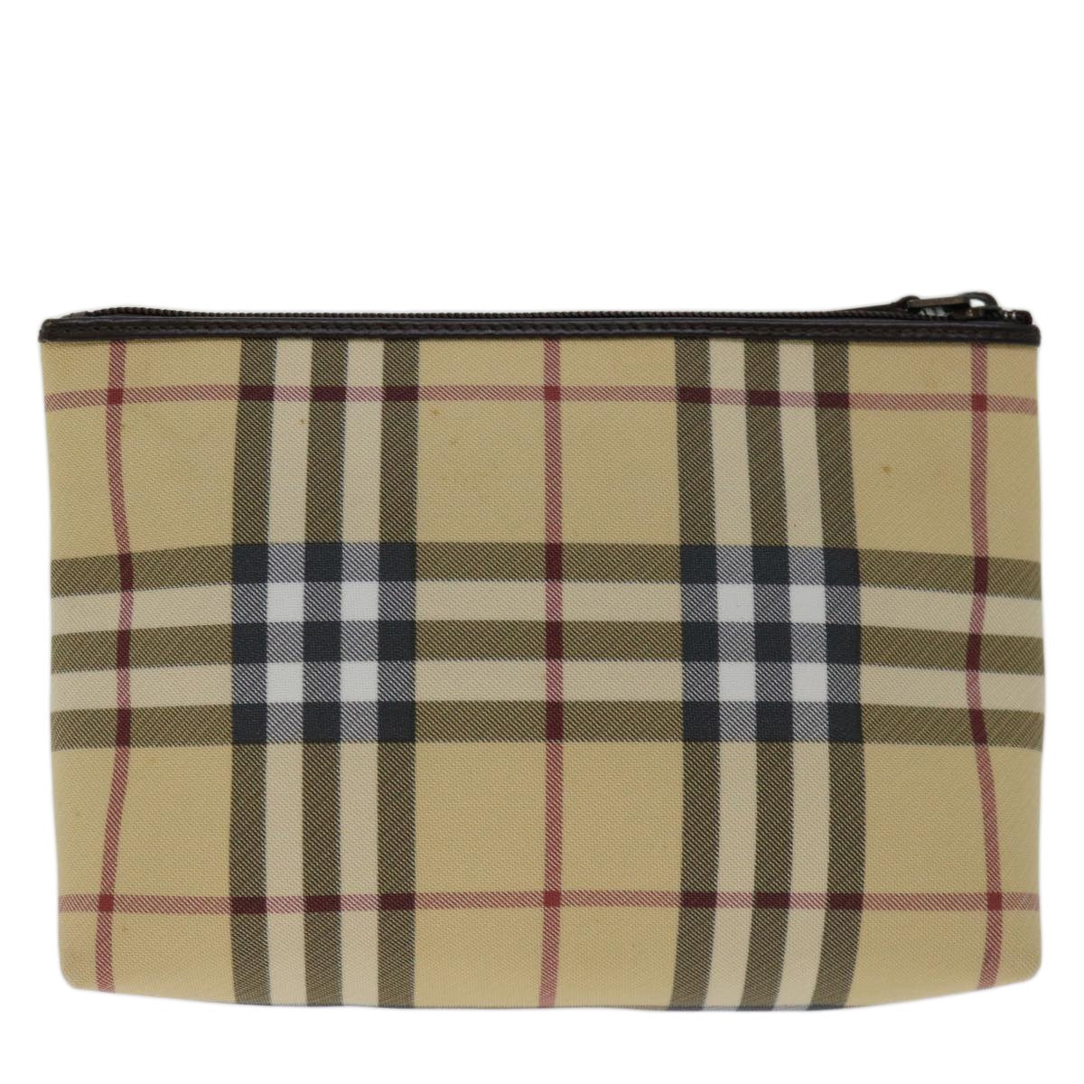 Burberry Nova check Pochette Canvas, BEIGE, CANVAS, Clutche & pouche