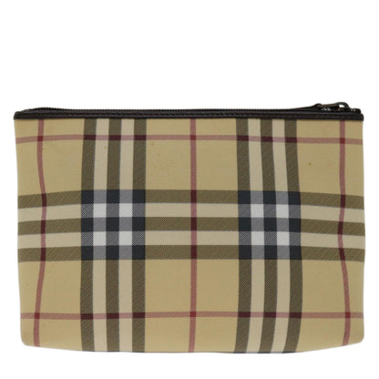 Burberry Nova check Pochette Canvas, BEIGE, CANVAS, Clutche & pouche