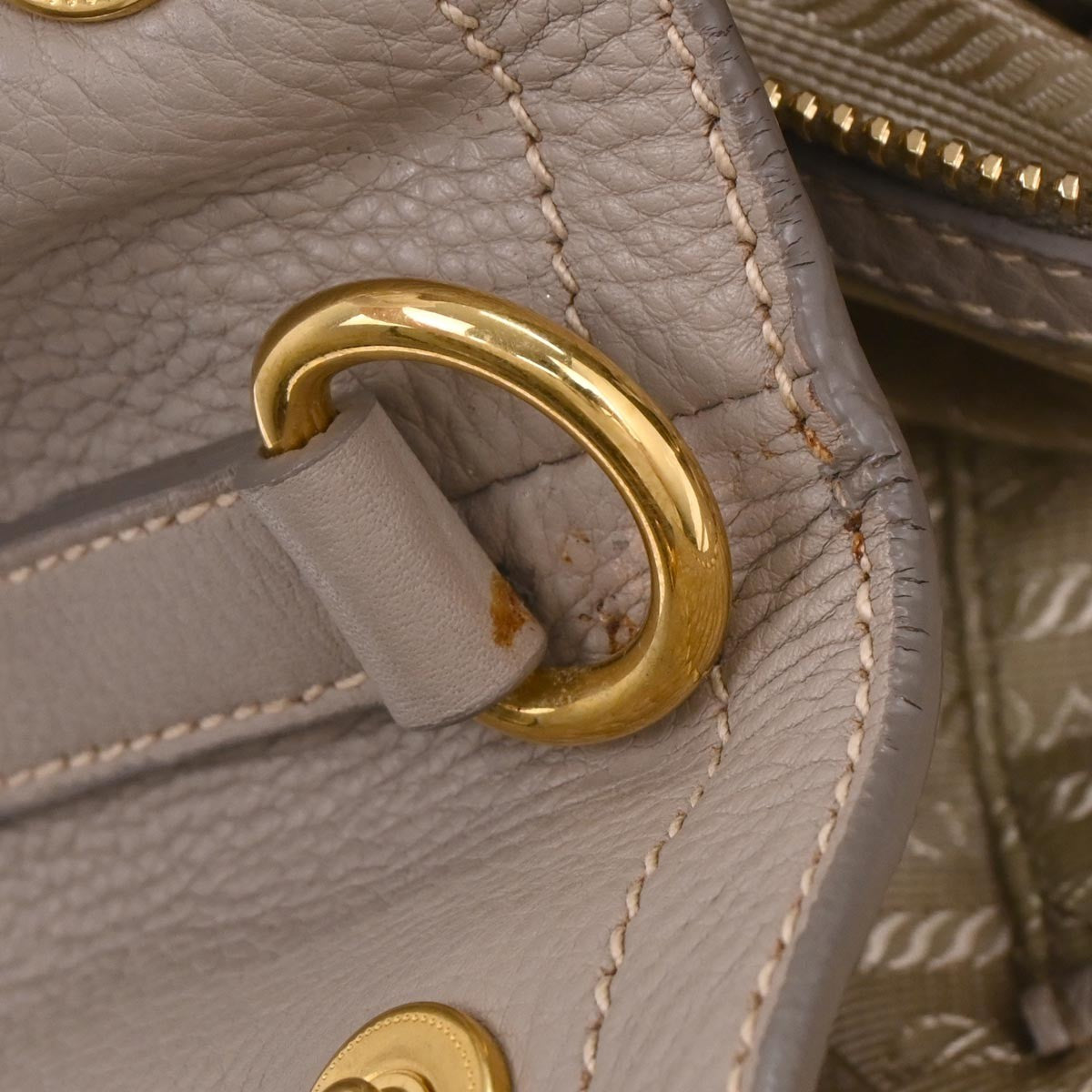 Prada Vintage Handbag Leather, GRAY, LEATHER, Handbag