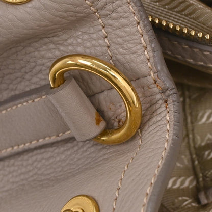 Prada Vintage Handbag Leather, GRAY, LEATHER, Handbag