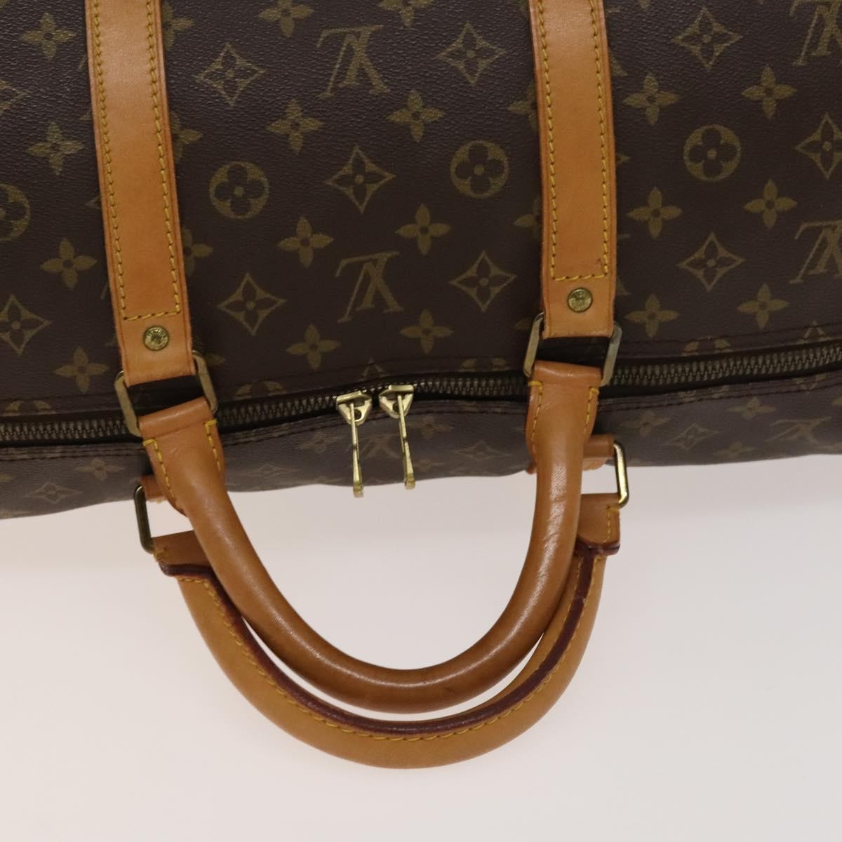Louis Vuitton Keepall Bag Monogram Canvas, BROWN, CANVAS, Travel bag