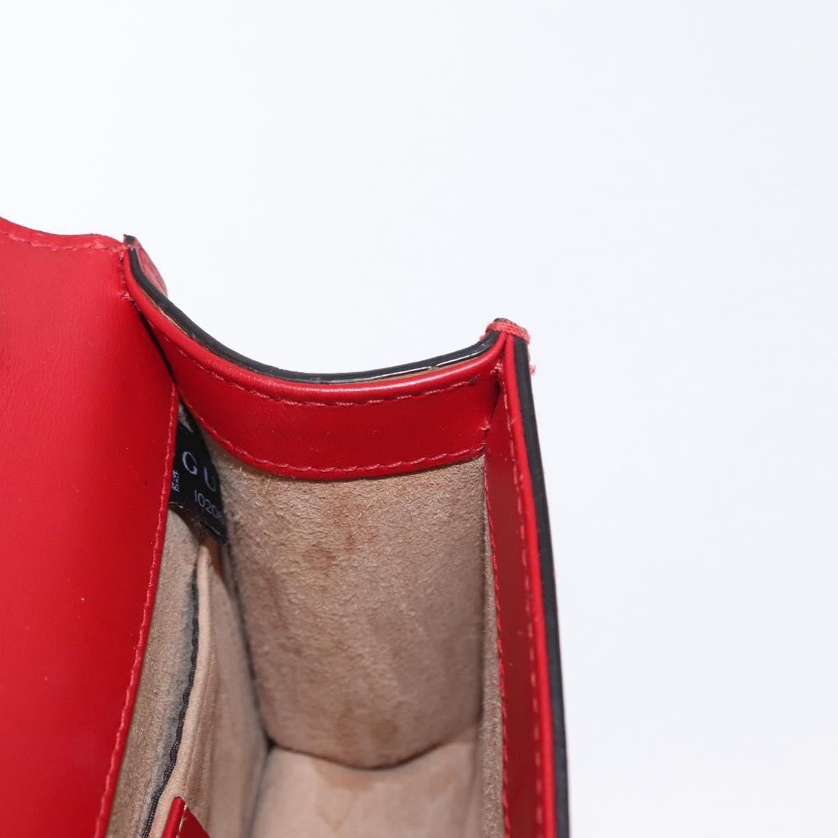 Gucci Sylvie Chain Shoulder Bag Leather, RED, LEATHER, Shoulder bag