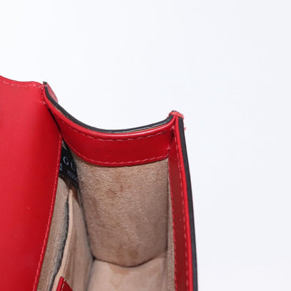 Gucci Sylvie Chain Shoulder Bag Leather, RED, LEATHER, Shoulder bag