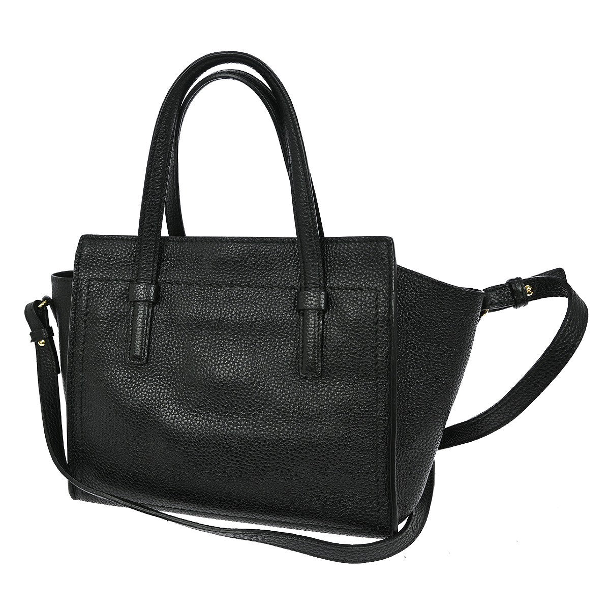 Salvatore Ferragamo Amy Tote Pebbled Leather, BLACK, LEATHER, Tote bag