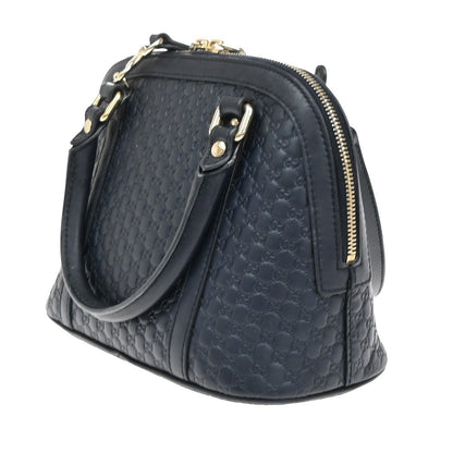 Gucci Convertible Dome Satchel Microguccissima Leather, NAVY, LEATHER, Handbag