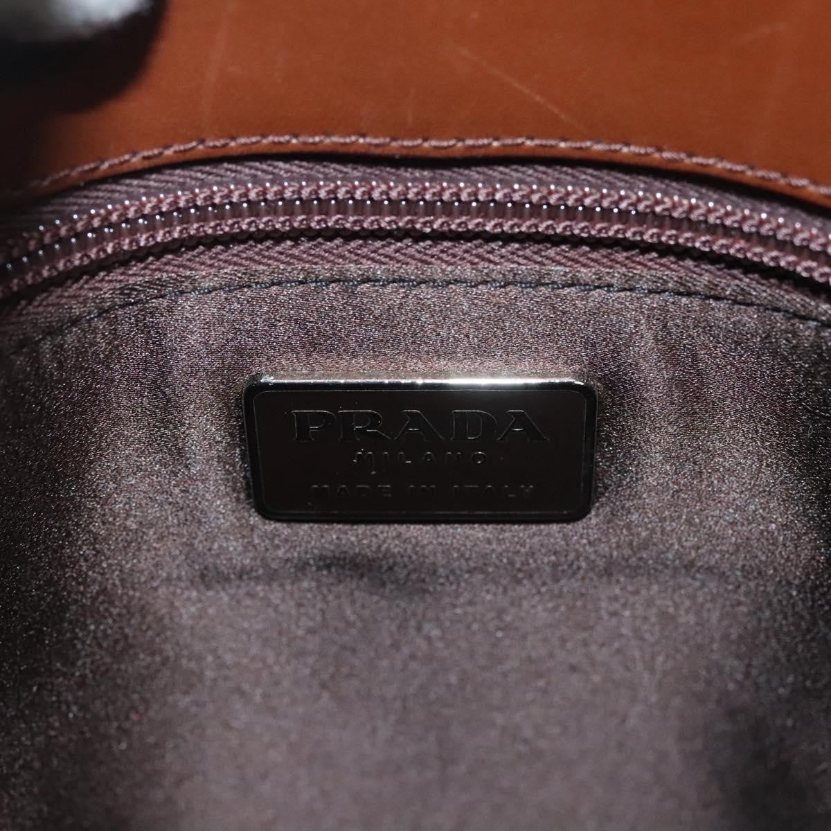 Prada Vintage Handbag Leather, BROWN, LEATHER, Handbag