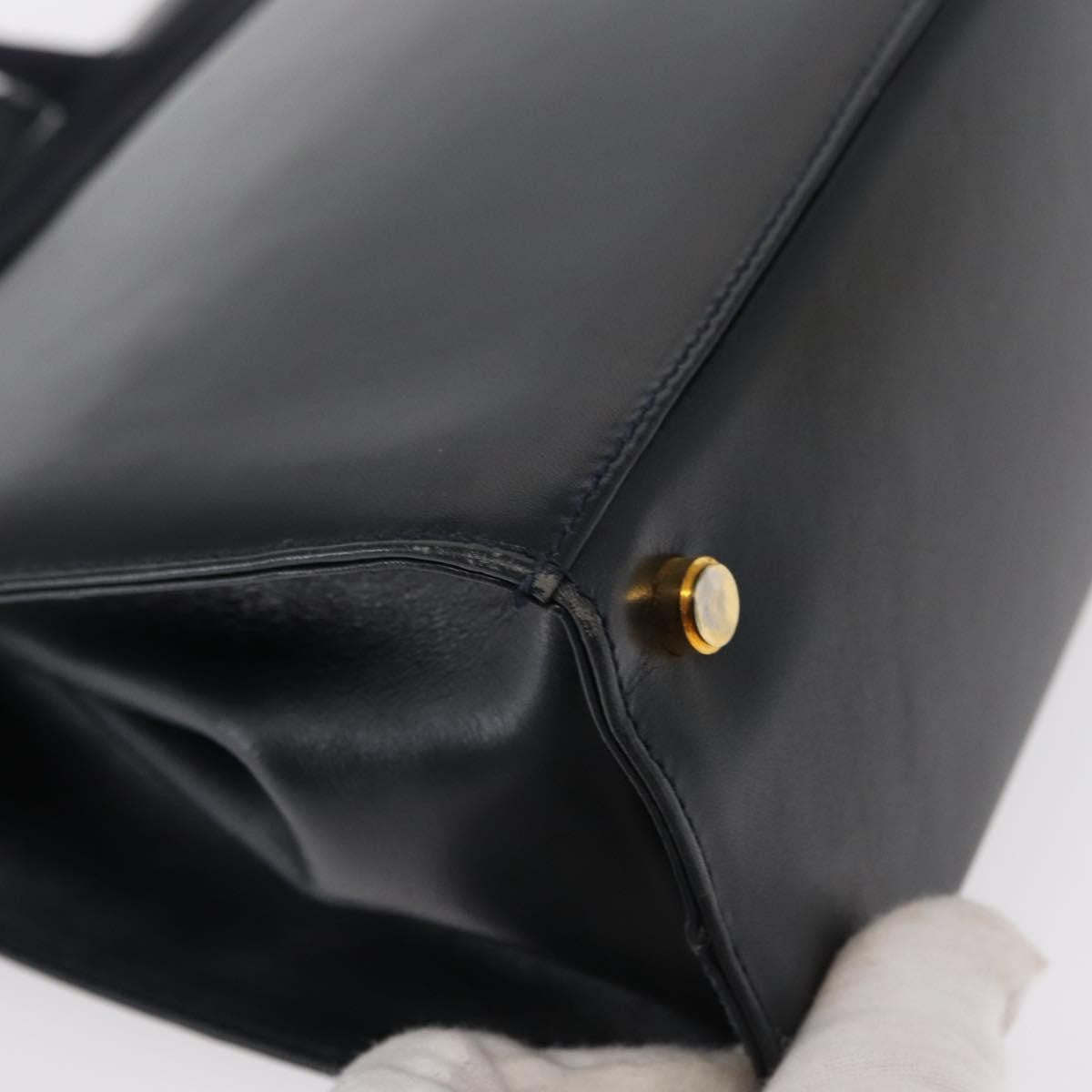 Salvatore Ferragamo Convertible Vara Bow Tote Leather, NAVY, LEATHER, Handbag