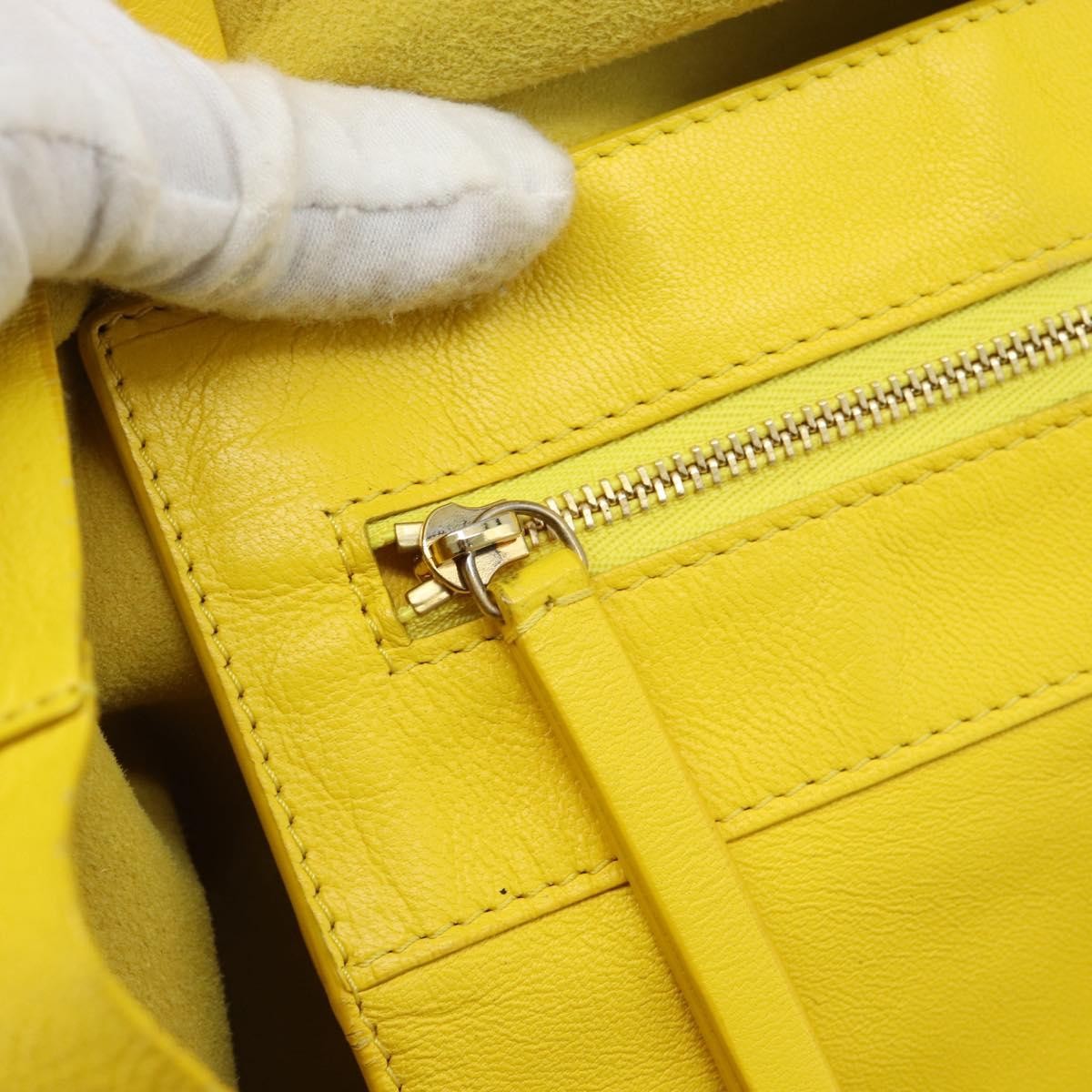 Celine Tote bag Leather, Yellow, Leather, Tote Bag