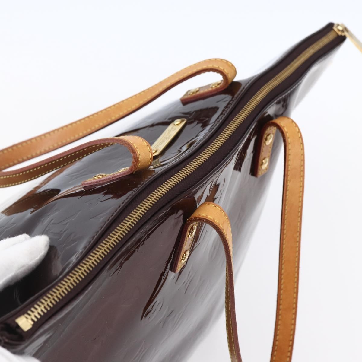 Louis Vuitton Bellevue Handbag Monogram Vernis, PURPLE, PATENT_LEATHER, Tote bag