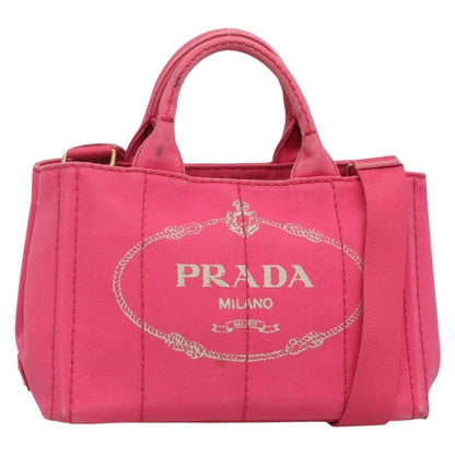 Prada Canapa Convertible Tote Canvas, PINK, CANVAS, Tote bag