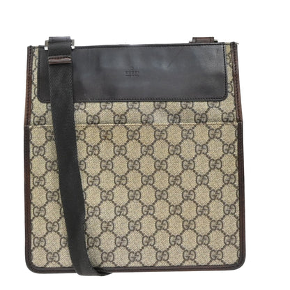 Gucci Front Pocket Messenger Canvas, BROWN, PVC, Shoulder bag