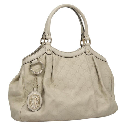 Gucci Sukey Tote Leather, WHITE, LEATHER, Handbag