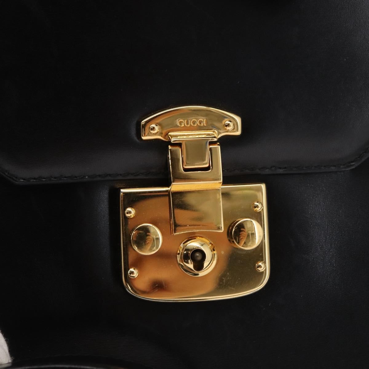 Gucci Vintage Lady Lock Top Handle Bag Leather, GOLD, LEATHER, Handbag