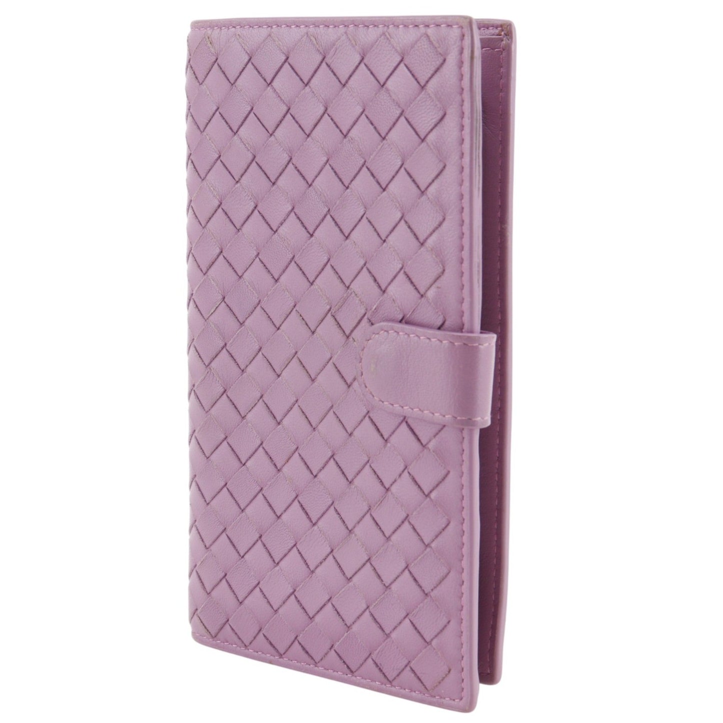 Bottega Veneta Bifold Wallet Intrecciato Nappa, Pink, Leather, Wallet