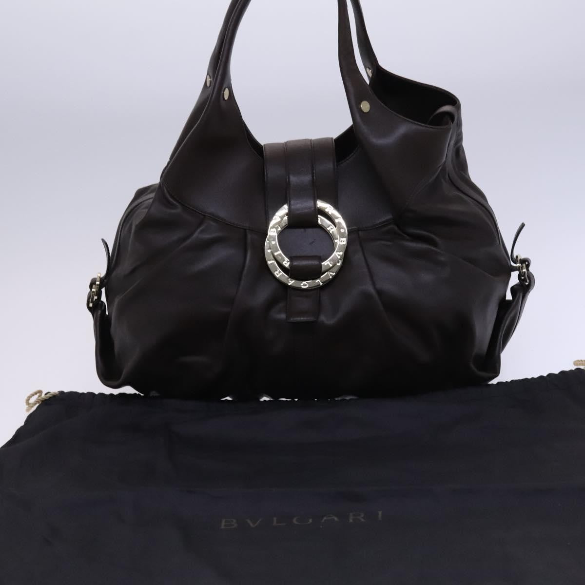 Bvlgari Chandra Hobo Leather, BROWN, LEATHER, Handbag