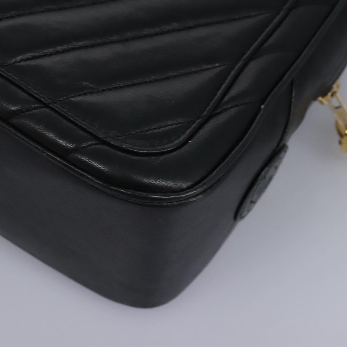 Chanel V Stitch Leather, BLACK, LEATHER, Handbag