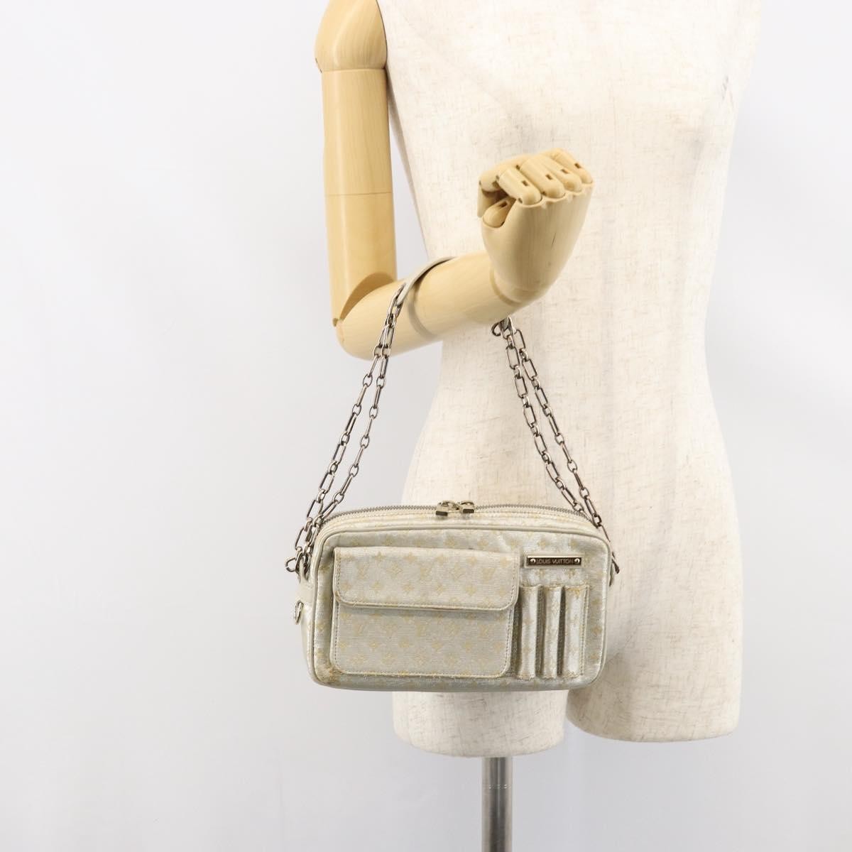 Louis Vuitton McKenna Shoulder Bag Mini Lin, SILVER, CANVAS, Shoulder bag