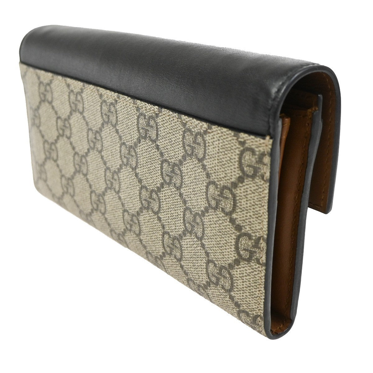 Gucci Padlock Continental Chain Wallet GG Coated Canvas and Leather, BROWN, CANVAS, Clutche & pouche