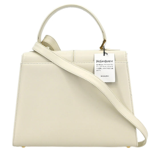 Saint Laurent Vintage Handbag Leather, WHITE, LEATHER, Handbag