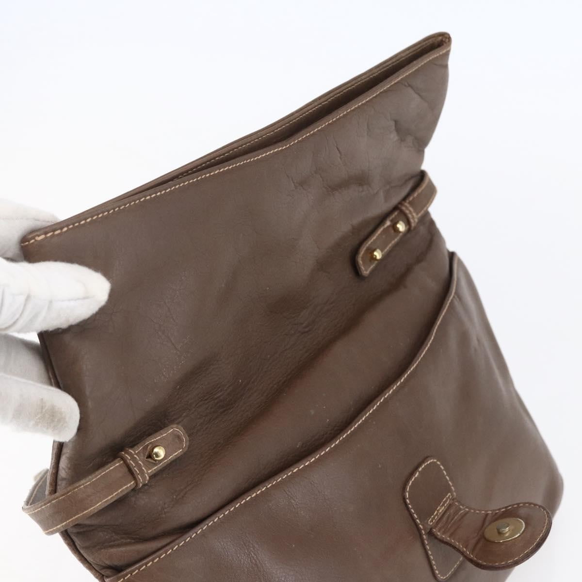 Celine Vintage Shoulder Bag Leather, BROWN, LEATHER, Shoulder bag